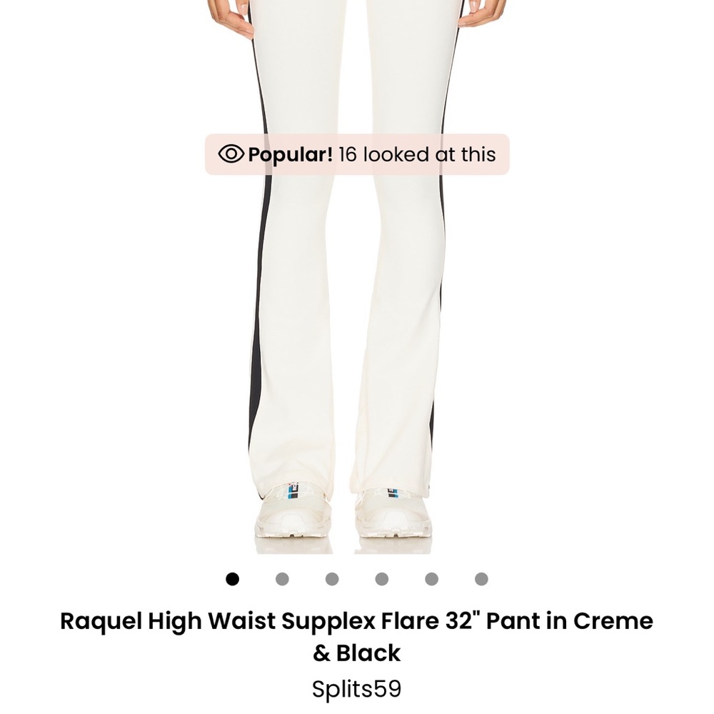 Splits59 Cream and Black Flare Pants with High Waist